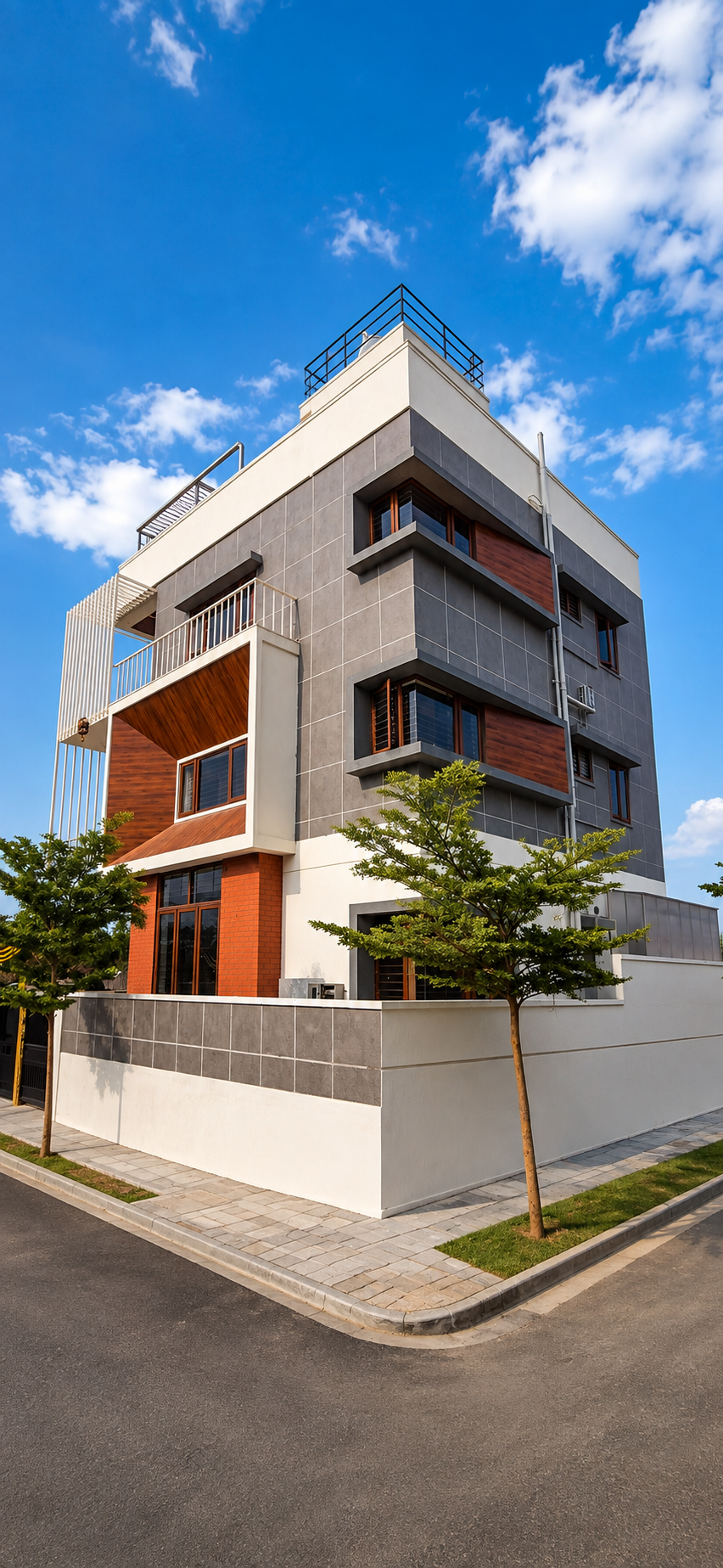 The Cantilever Corner Villa in Whitefield
